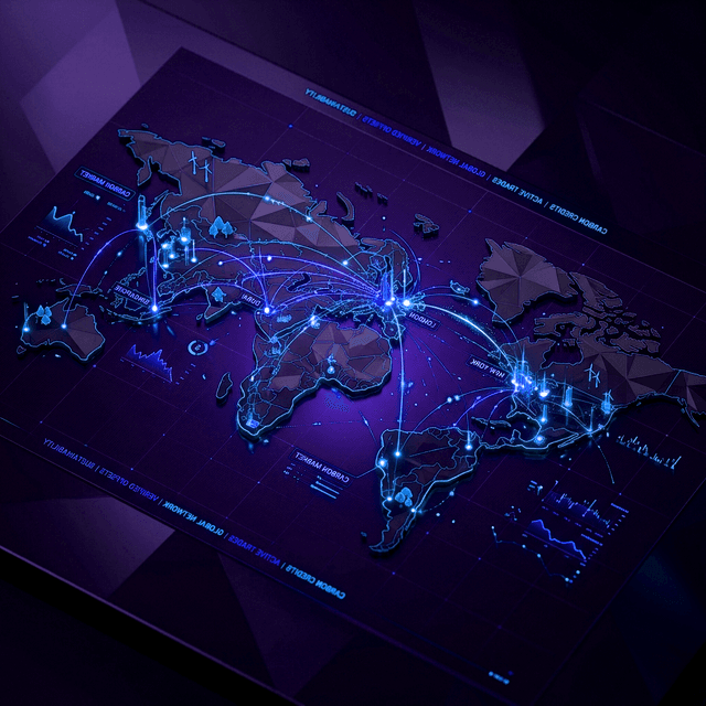 Gráfico financeiro de mercado representando a evolução dos preços de carbono